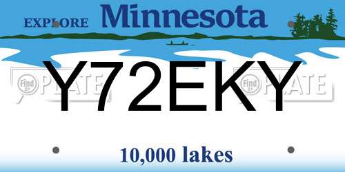 Y72EKY Minnesota License Plate