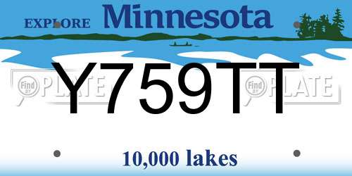 Y759TT Minnesota License Plate