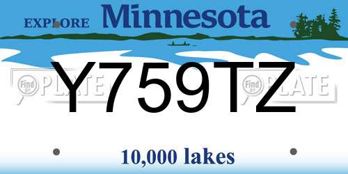Y759TZ Minnesota License Plate