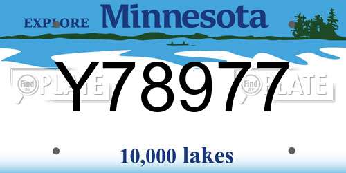 Y78977 Minnesota License Plate