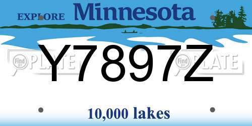 Y7897Z Minnesota License Plate