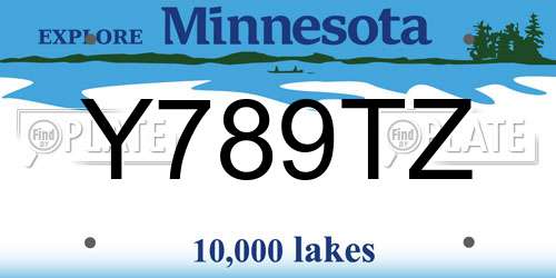 Y789TZ Minnesota License Plate