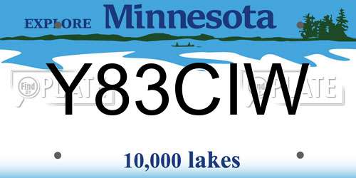Y83CIW Minnesota License Plate