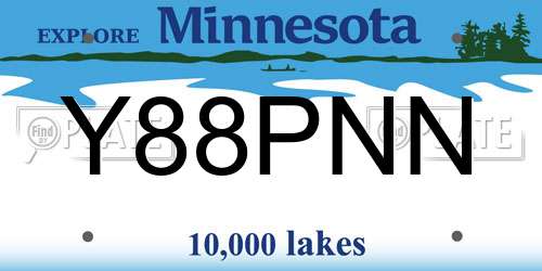 Y88PNN Minnesota License Plate