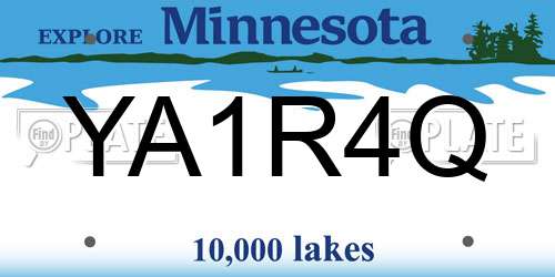 YA1R4Q Minnesota License Plate