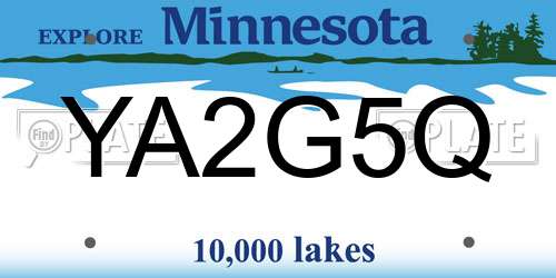 YA2G5Q Minnesota License Plate