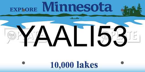 YAALI53 Minnesota License Plate
