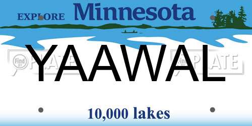 YAAWAL Minnesota License Plate
