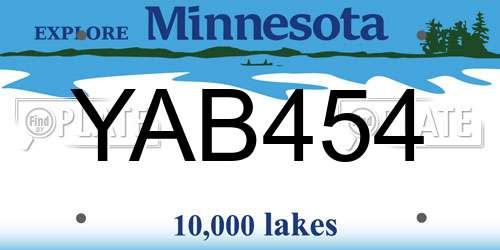 YAB454 Minnesota License Plate