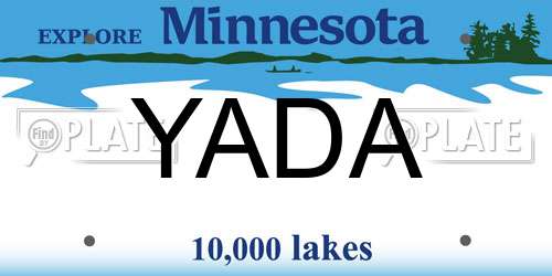 YADA Minnesota License Plate