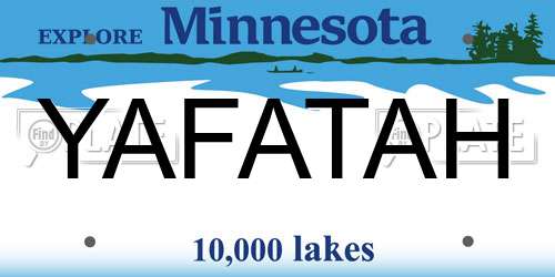 YAFATAH Minnesota License Plate