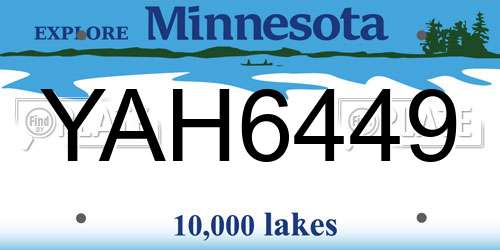 YAH6449 Minnesota License Plate