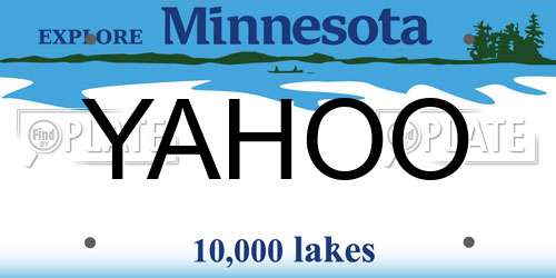 YAHOO Minnesota License Plate