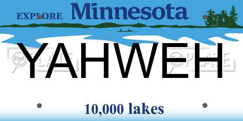 YAHWEH Minnesota License Plate