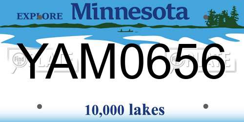 YAM0656 Minnesota License Plate