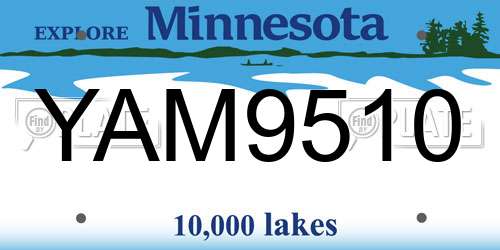YAM9510 Minnesota License Plate