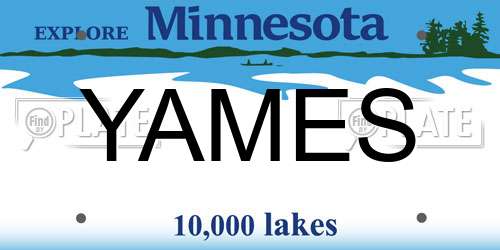 YAMES Minnesota License Plate