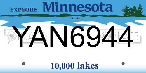 YAN6944 Minnesota License Plate