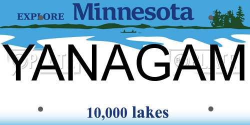 YANAGAM Minnesota License Plate