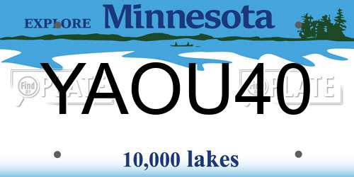 YAOU40 Minnesota License Plate