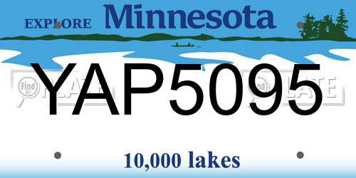 YAP5095 Minnesota License Plate