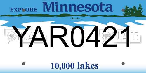 YAR0421 Minnesota License Plate