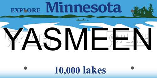 YASMEEN Minnesota License Plate