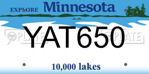 YAT650 Minnesota License Plate