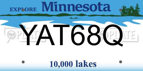YAT68Q Minnesota License Plate