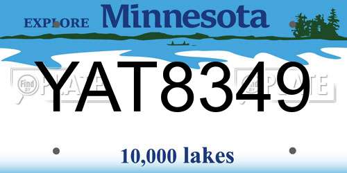 YAT8349 Minnesota License Plate
