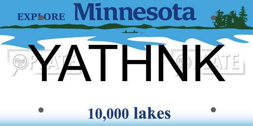 YATHNK Minnesota License Plate