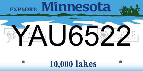 YAU6522 Minnesota License Plate