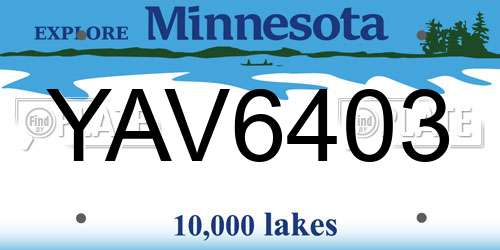 YAV6403 Minnesota License Plate