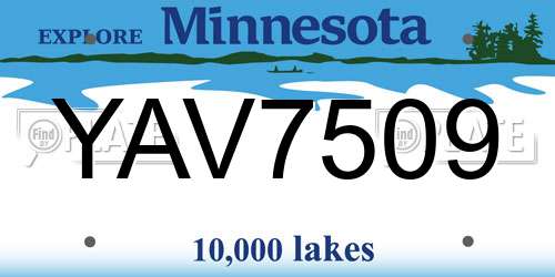 YAV7509 Minnesota License Plate