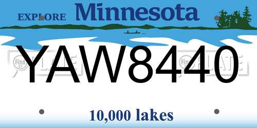 YAW8440 Minnesota License Plate