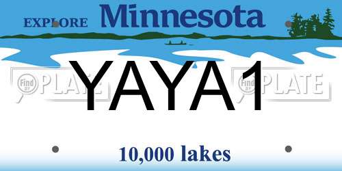 YAYA1 Minnesota License Plate
