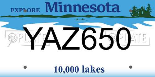 YAZ650 Minnesota License Plate