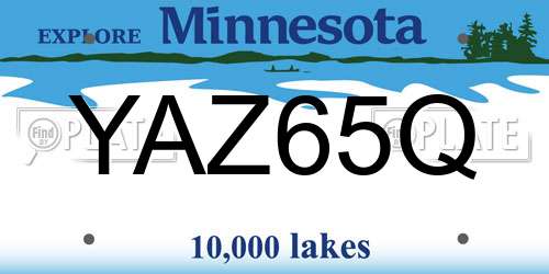 YAZ65Q Minnesota License Plate