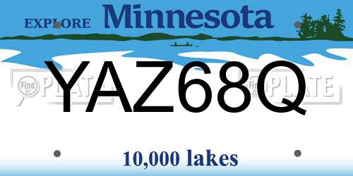 YAZ68Q Minnesota License Plate