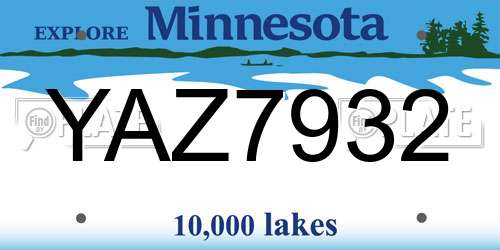 YAZ7932 Minnesota License Plate