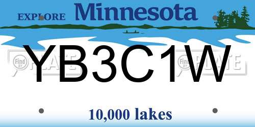 YB3C1W Minnesota License Plate