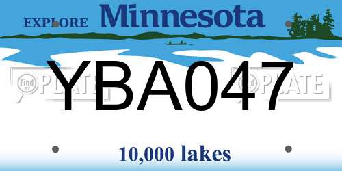YBA047 Minnesota License Plate