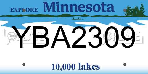 YBA2309 Minnesota License Plate