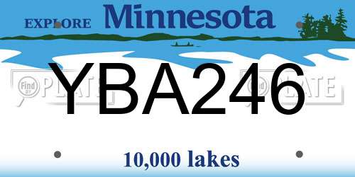 YBA246 Minnesota License Plate