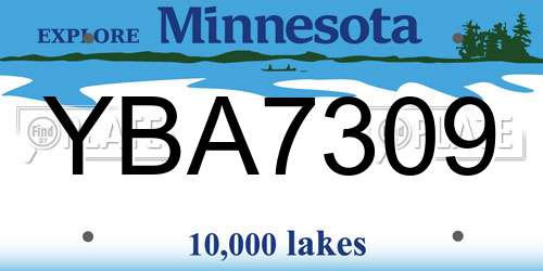 YBA7309 Minnesota License Plate