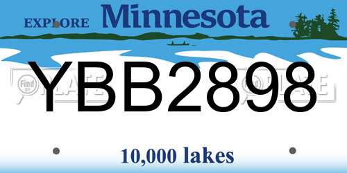 YBB2898 Minnesota License Plate
