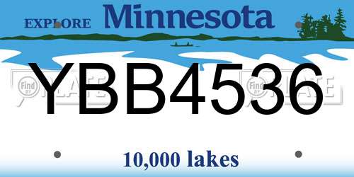 YBB4536 Minnesota License Plate