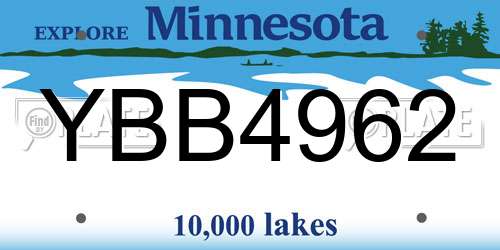 YBB4962 Minnesota License Plate
