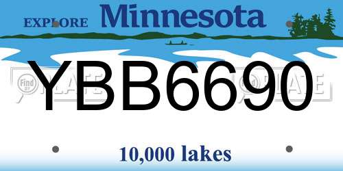 YBB6690 Minnesota License Plate