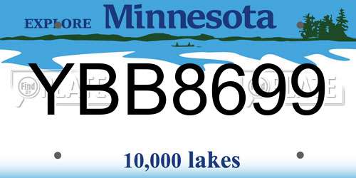 YBB8699 Minnesota License Plate